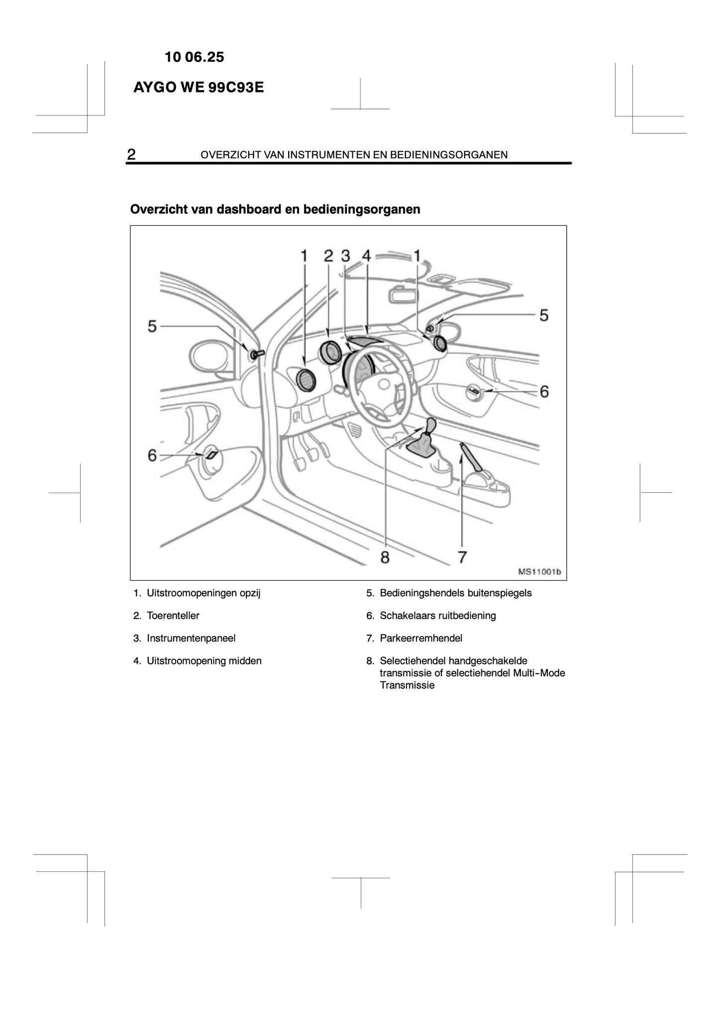 2010-2011 Toyota Aygo Bedienungsanleitung | Niederländisch