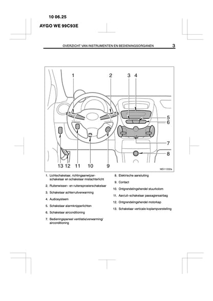 2010-2011 Toyota Aygo Bedienungsanleitung | Niederländisch