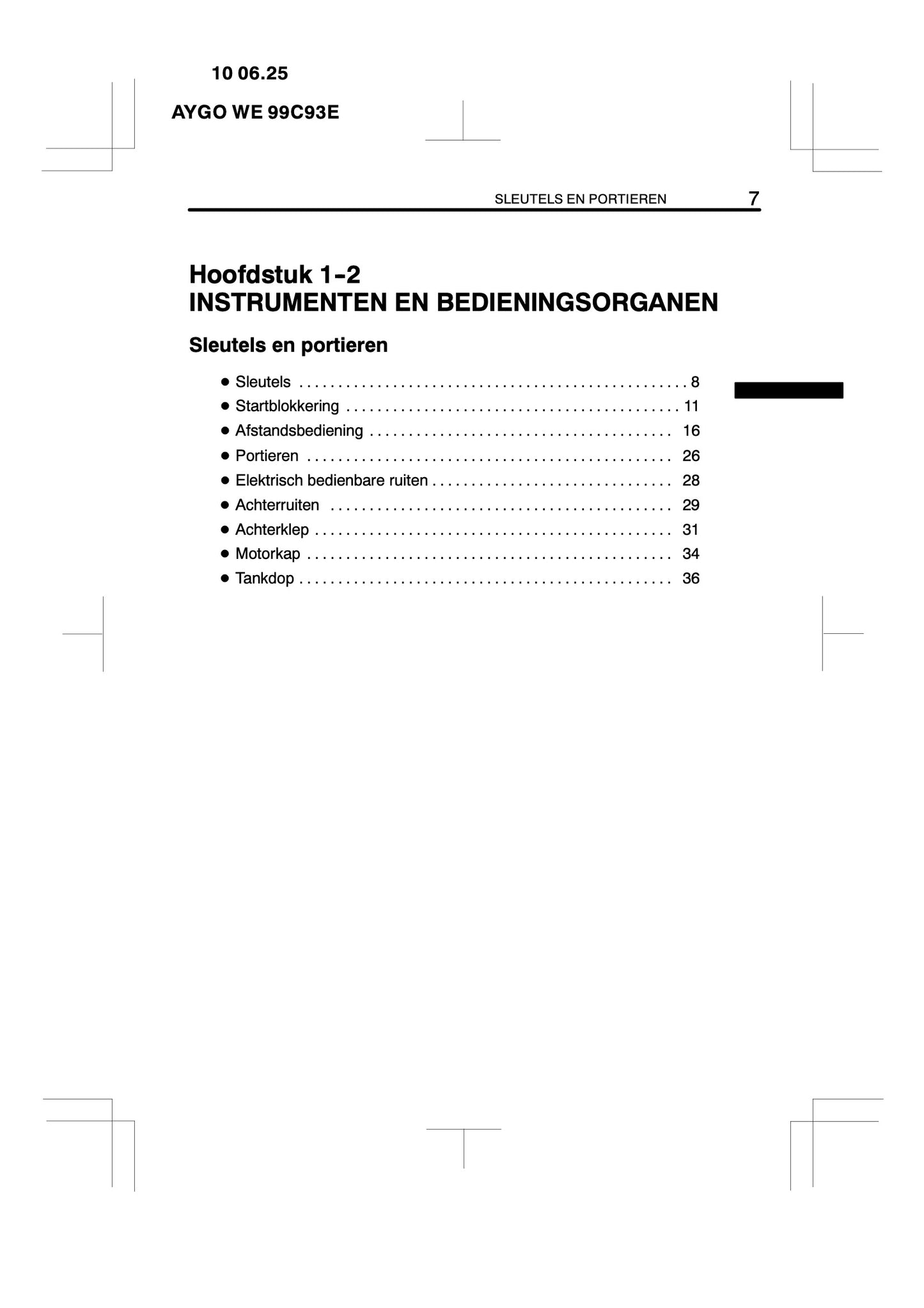 2010-2011 Toyota Aygo Gebruikershandleiding | Nederlands