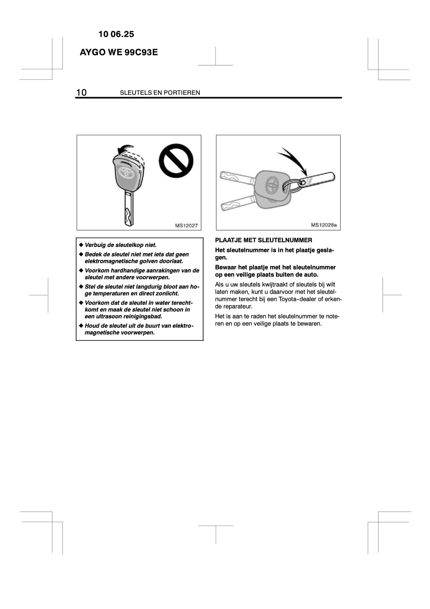 2010-2011 Toyota Aygo Gebruikershandleiding | Nederlands