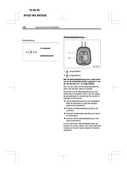 2009-2014 Toyota Aygo Manuel du propriétaire | Néerlandais