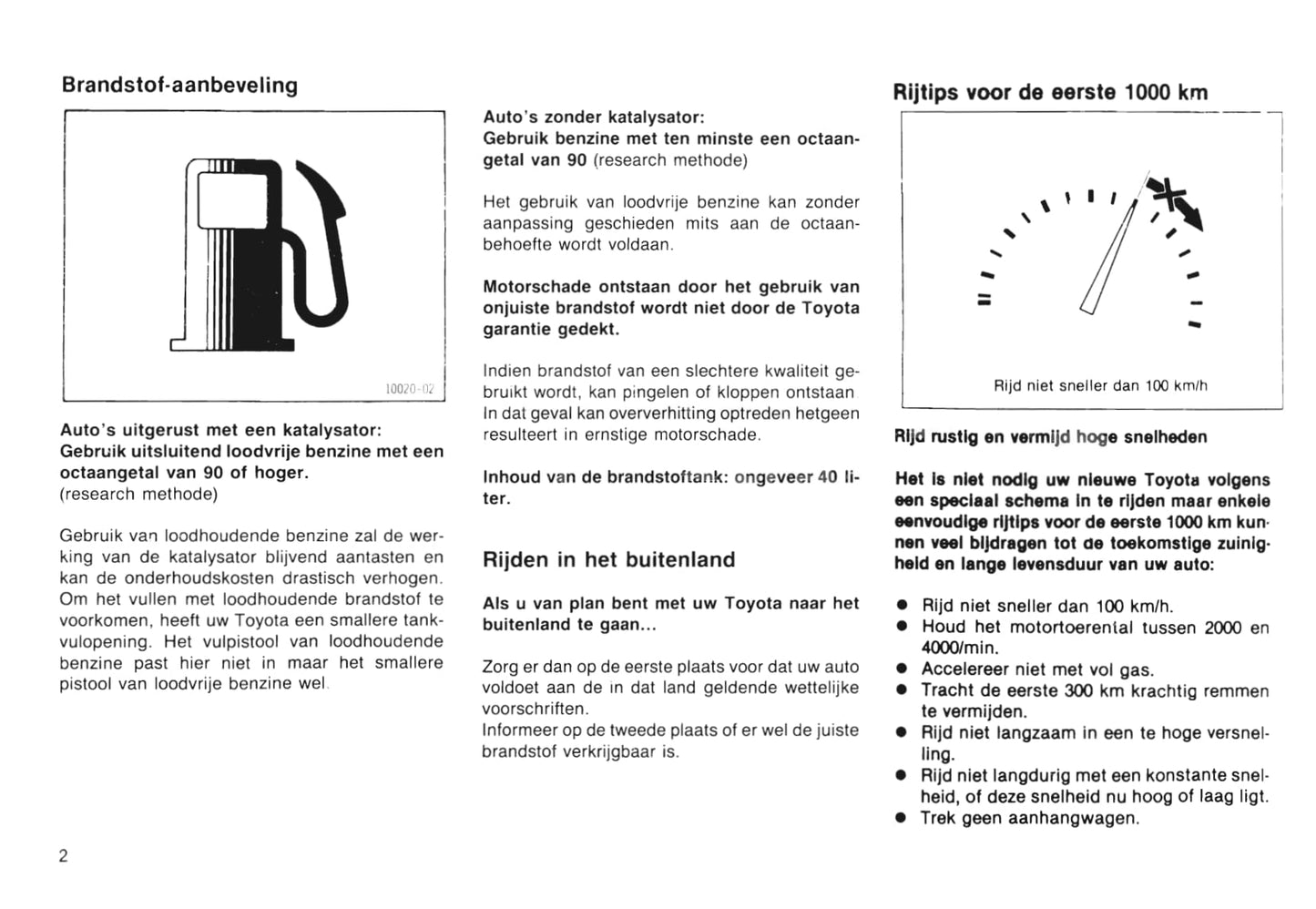 1985-1986 Toyota Starlet Gebruikershandleiding | Nederlands