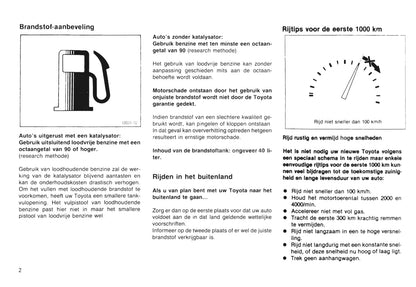 1985-1986 Toyota Starlet Owner's Manual | Dutch