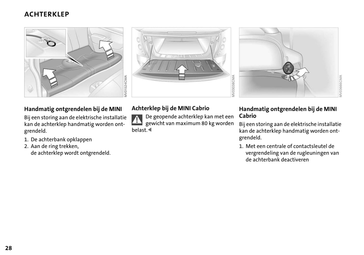 2004-2009 Mini Cabrio Owner's Manual | Dutch