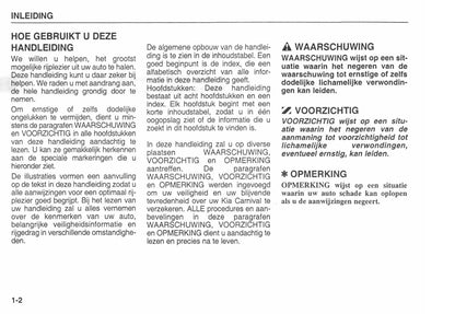 2002-2003 Kia Carens Gebruikershandleiding | Nederlands