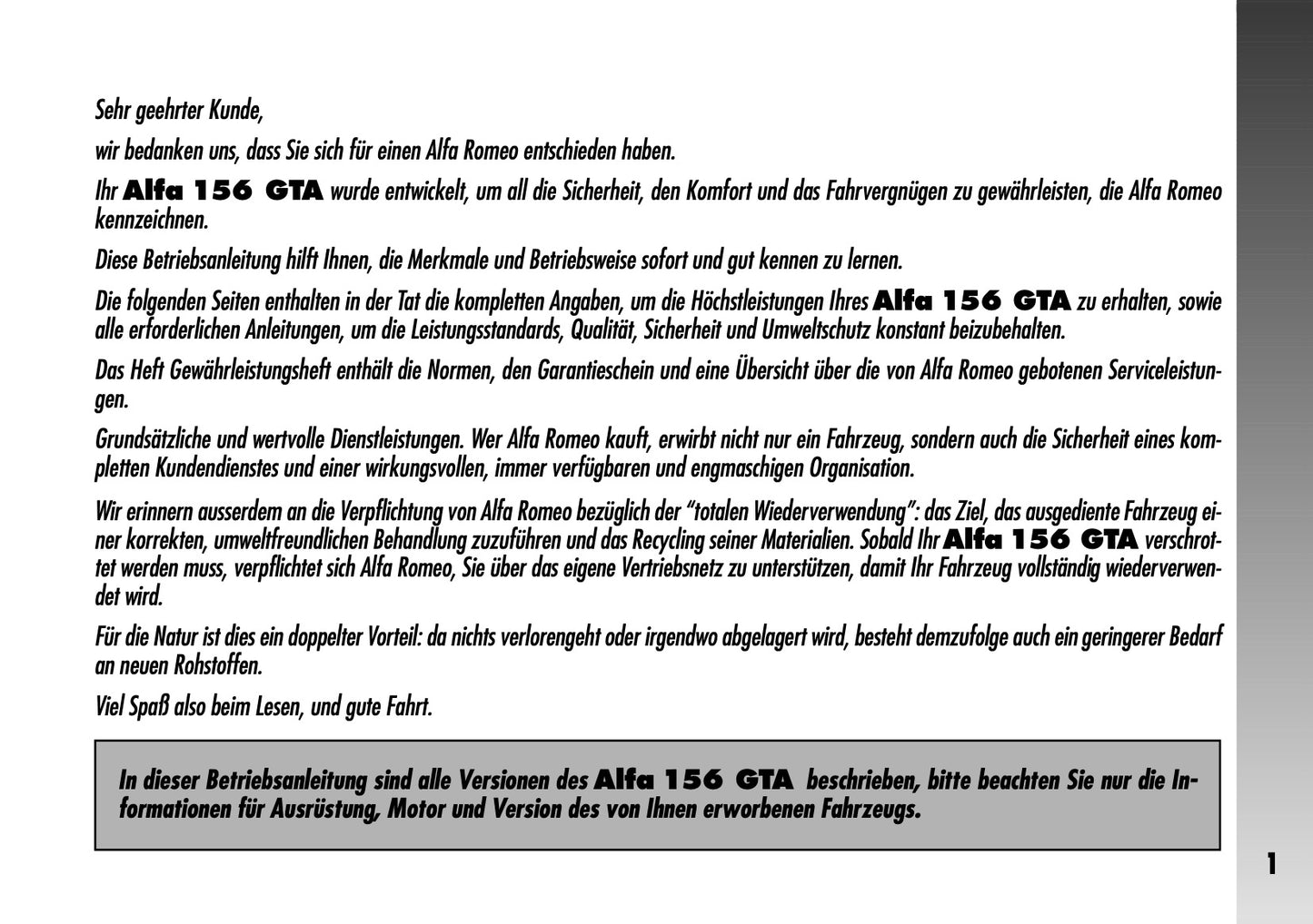 2004-2008 Alfa Romeo 156 Owner's Manual | German