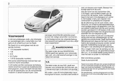 2003-2008 Saab 9-3 Manuel du propriétaire | Néerlandais