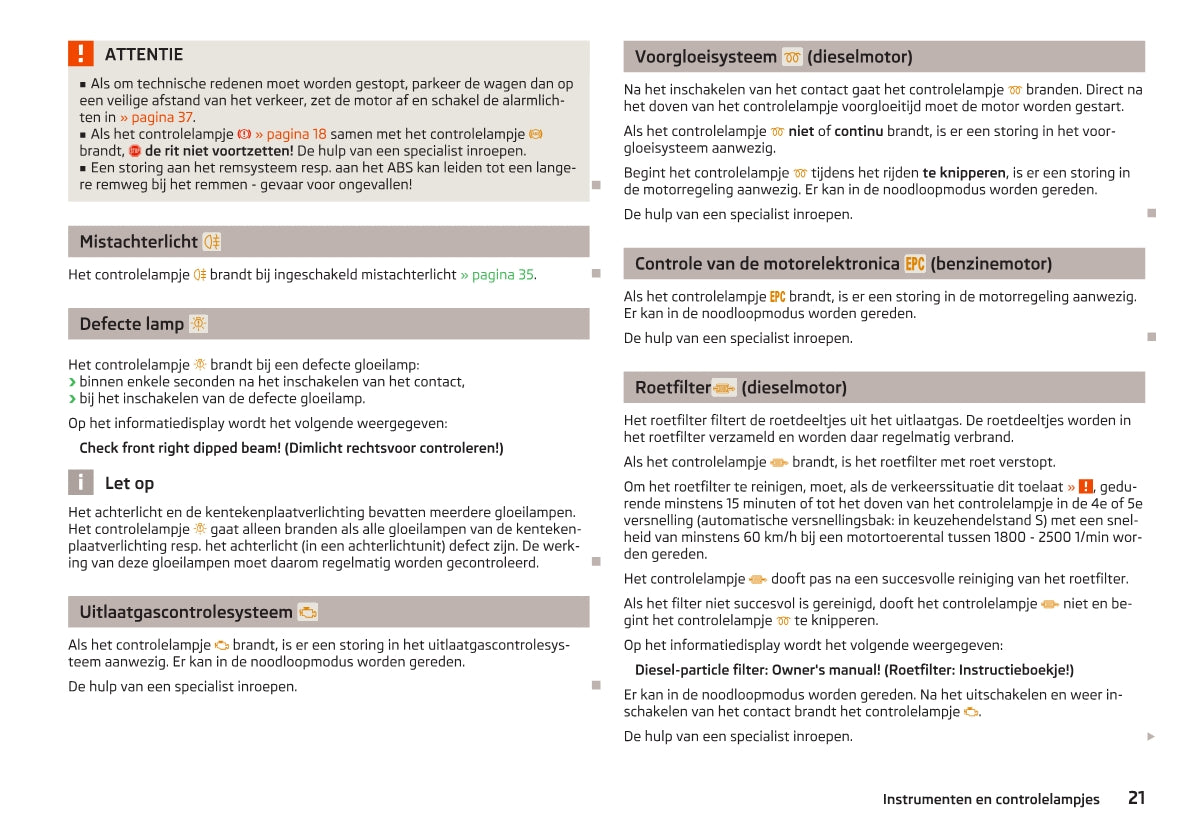 2018-2019 Skoda Rapid Owner's Manual | Dutch