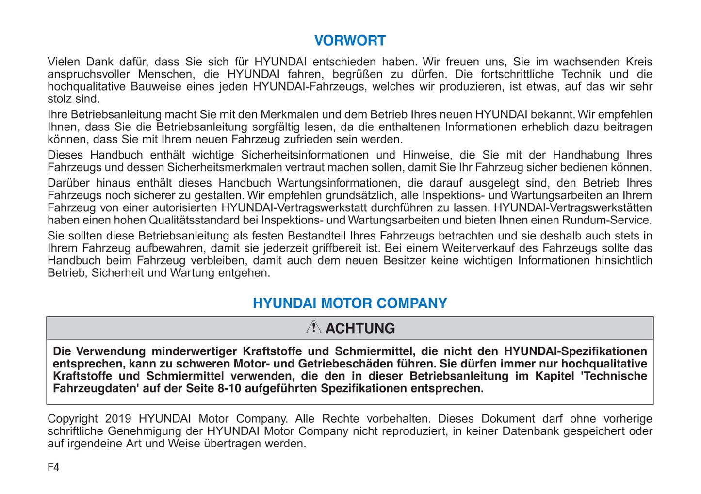 2019-2020 Hyundai i30 Bedienungsanleitung | Deutsch