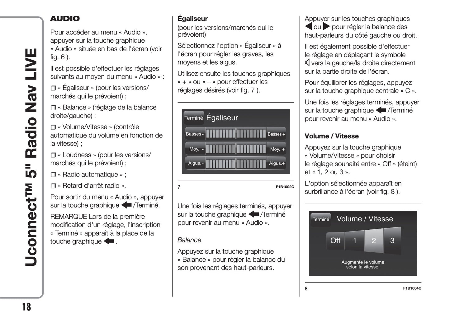 Fiat 500 & 500 Cabrio Uconnect Radio Nav 5.0 Guide d'utilisation 2017 - 2018