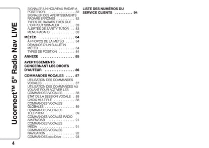 Fiat 500 & 500 Cabrio Uconnect Radio Nav 5.0 Guide d'utilisation 2017 - 2018