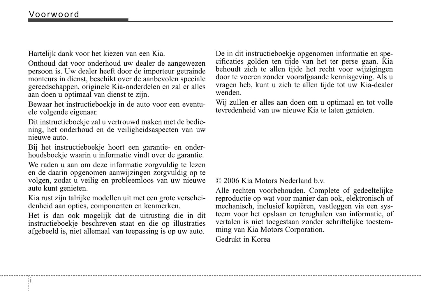 2006-2007 Kia Magentis Bedienungsanleitung | Niederländisch