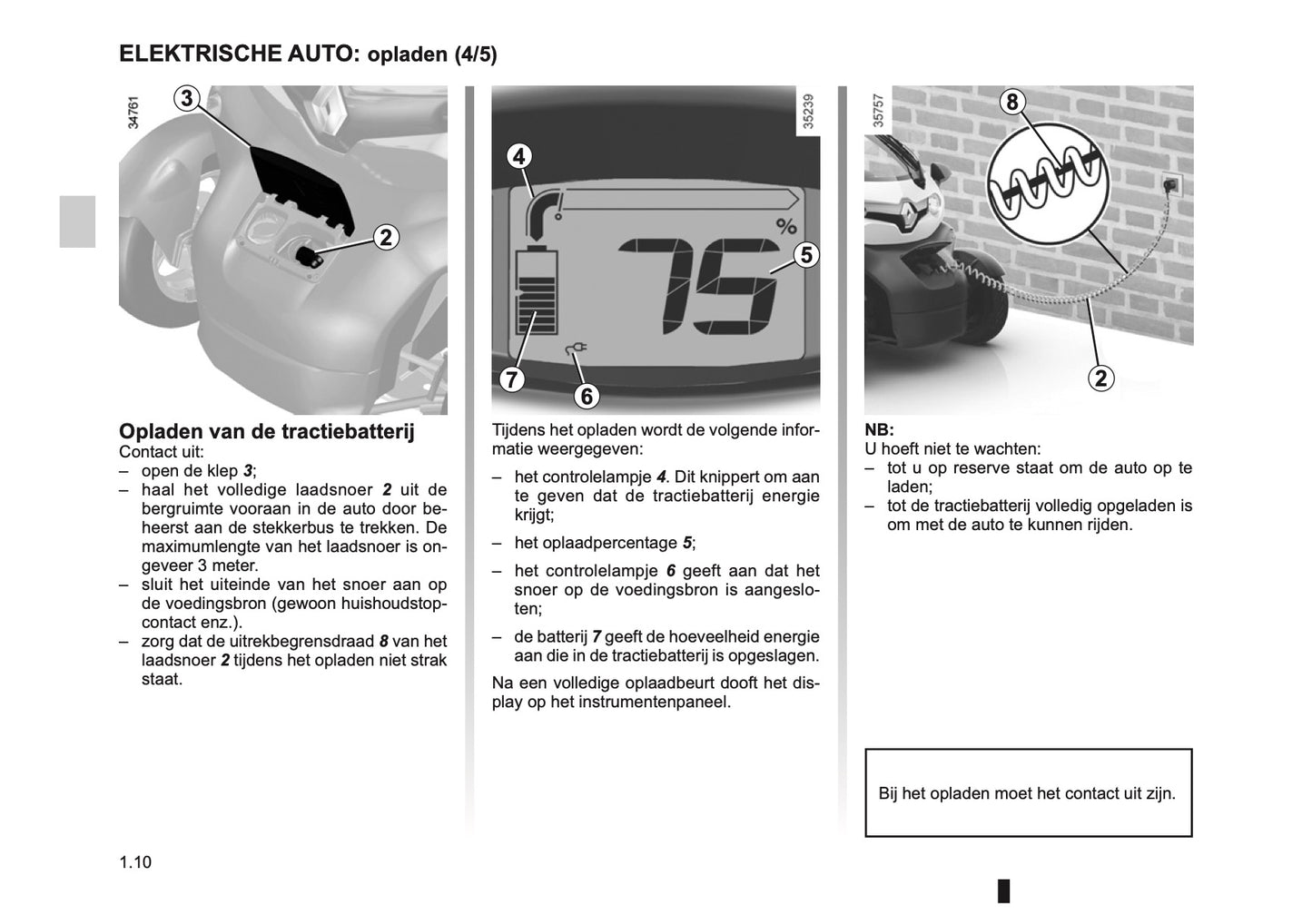 2012-2013 Renault Twizy Z.E. Owner's Manual | Dutch