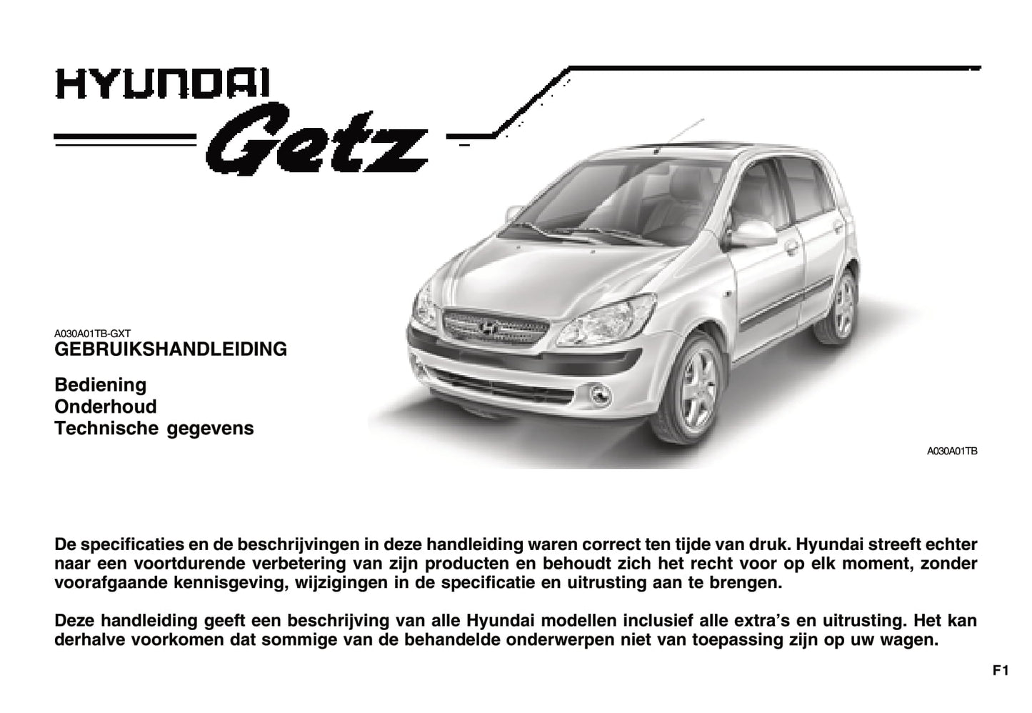 2007-2008 Hyundai Getz Gebruikershandleiding | Nederlands