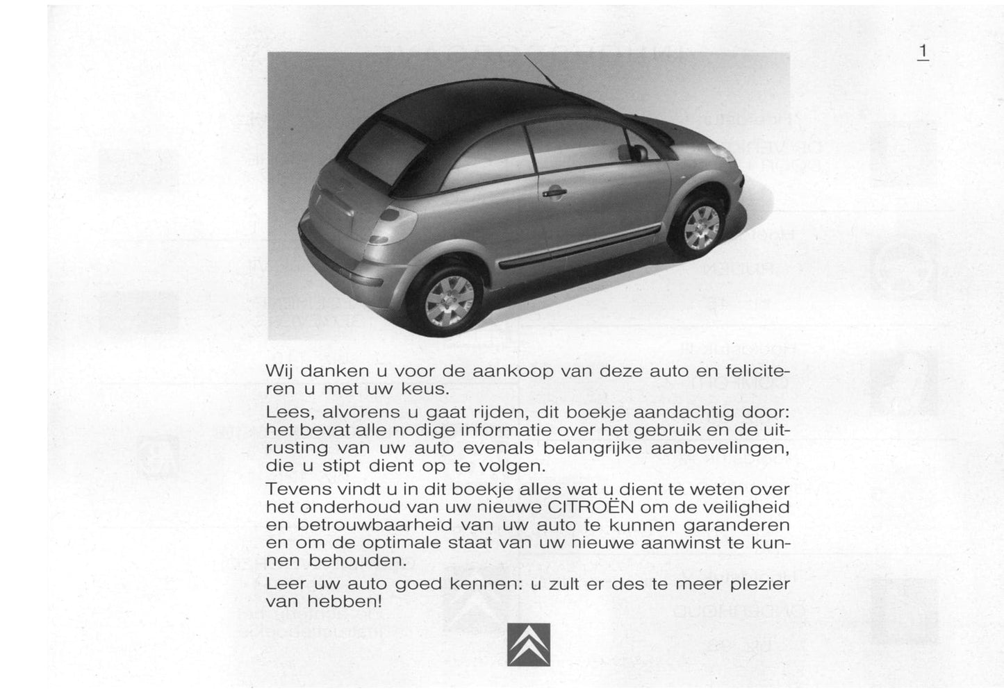 2003-2005 Citroën C3 Pluriel Bedienungsanleitung | Niederländisch