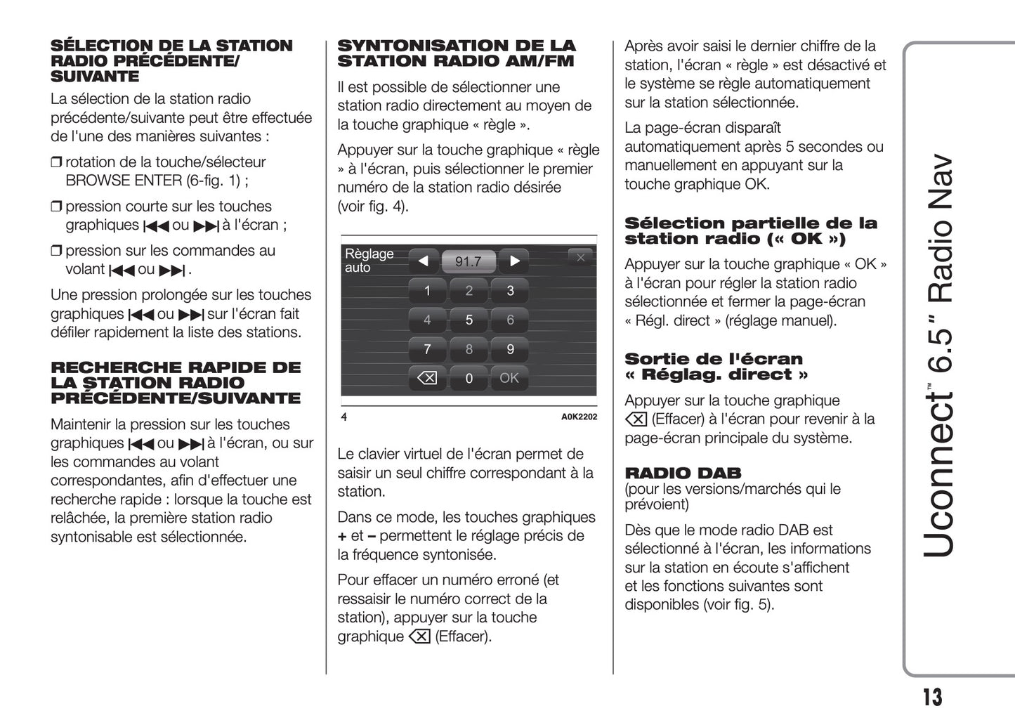 Alfa Romeo Giulietta Uconnect Radio Nav 6.5 Guide d'utilisation 2014 - 2016