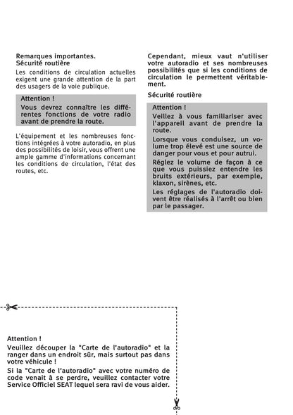 Seat Radio-Navigation Guide d'instructions