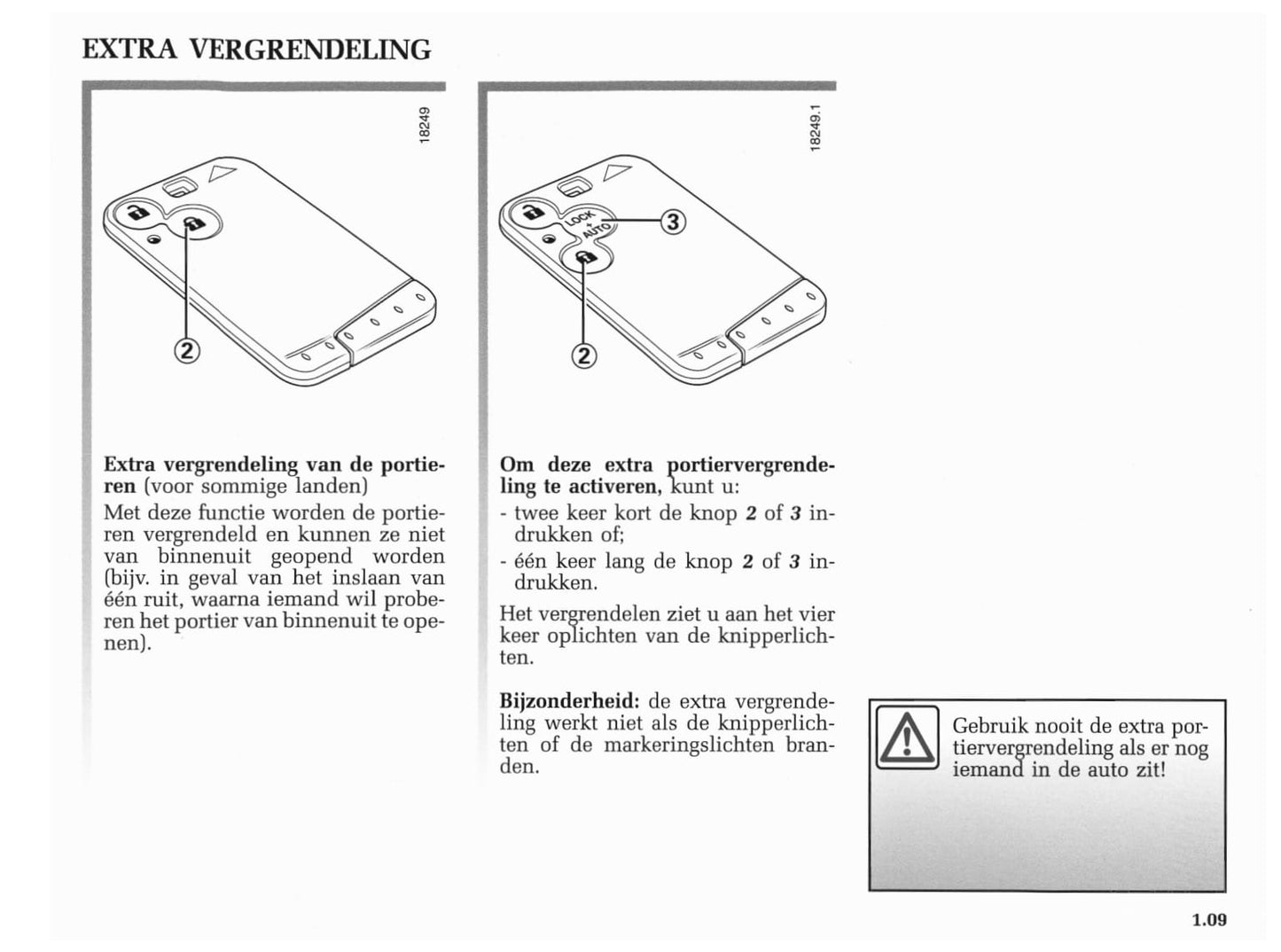 2001-2002 Renault Vel Satis Owner's Manual | Dutch