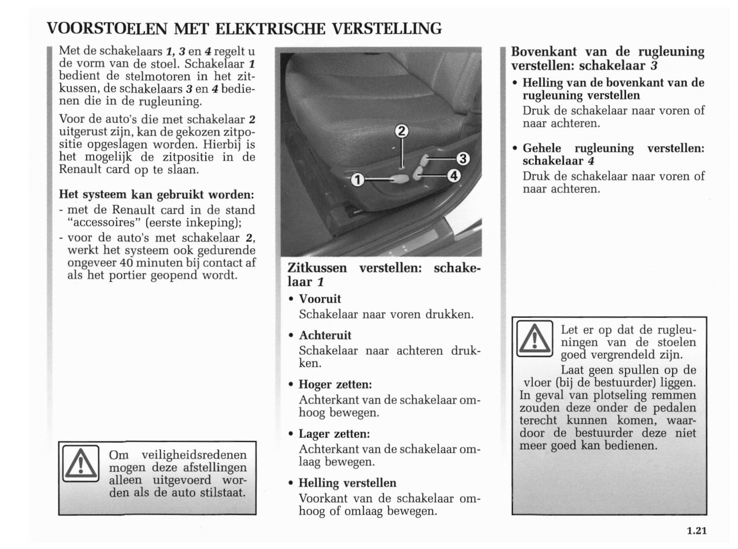 2001-2002 Renault Vel Satis Owner's Manual | Dutch