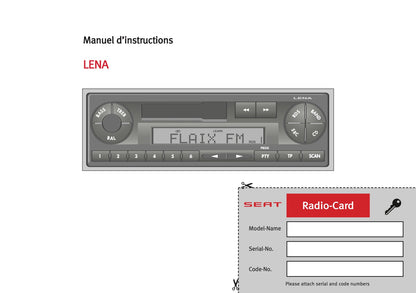 Seat Radio Lena  Guide d'instructions