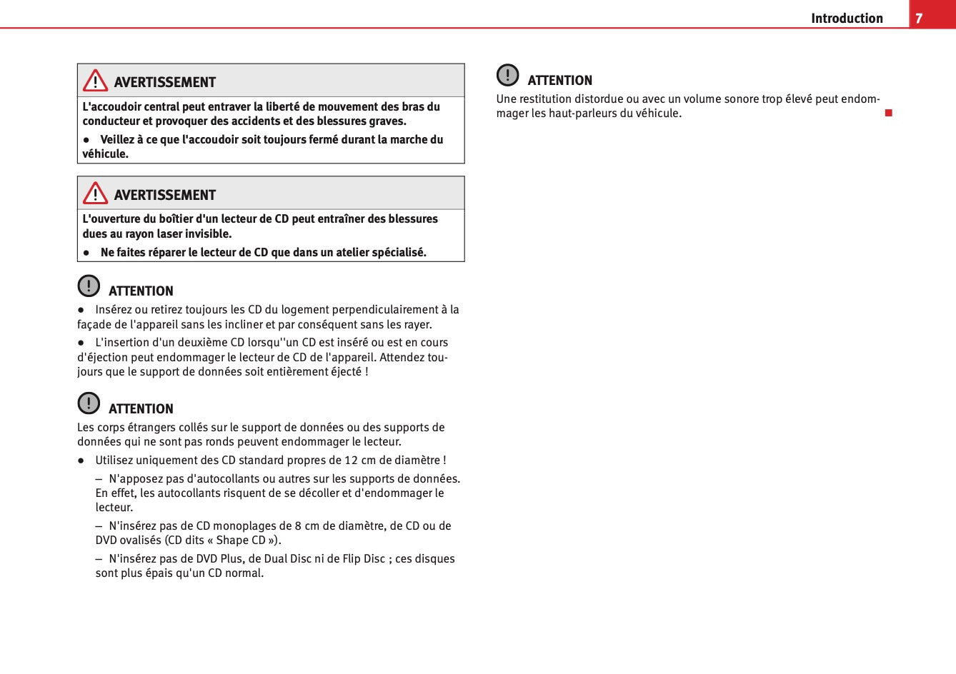 Seat Radio Sound Système 2.0 Guide d’instructions