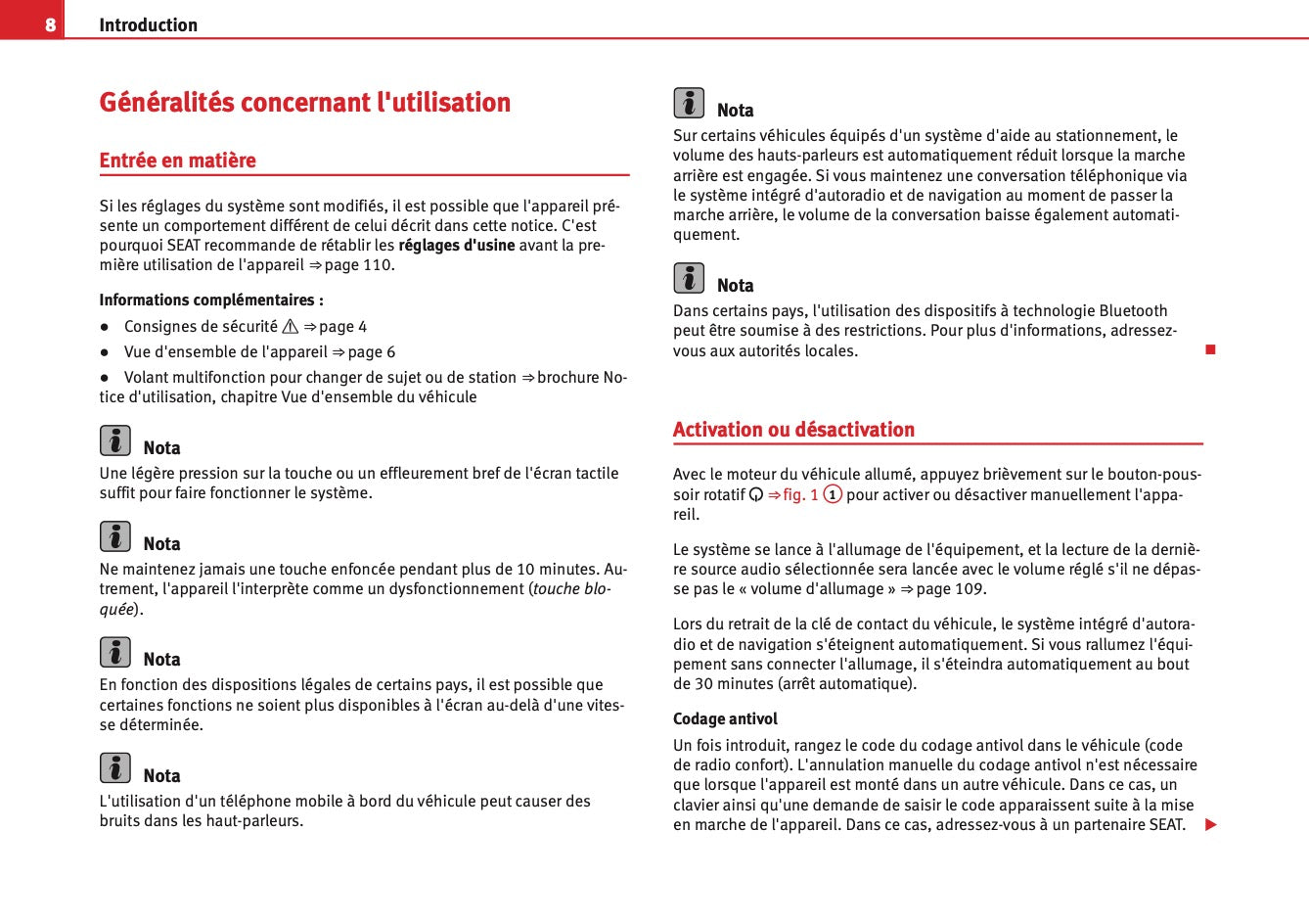 Seat Media System 2.2 Guide d’instructions