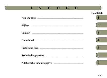 2004-2005 Renault Mégane Owner's Manual | Dutch