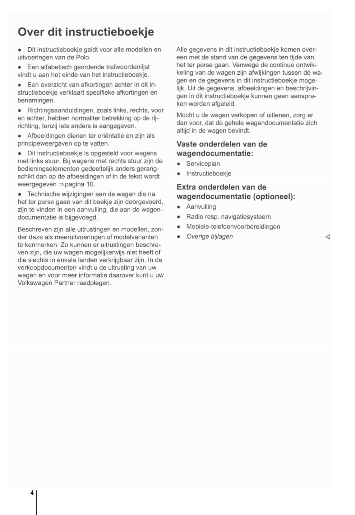 2009-2014 Volkswagen Polo Bedienungsanleitung | Niederländisch