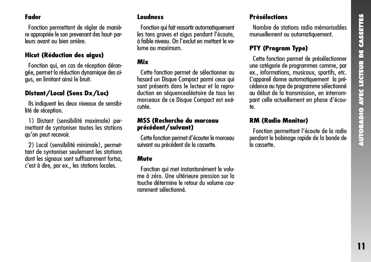 Alfa Romeo 156 Autoradio Guide d'utilisation 2004 - 2007