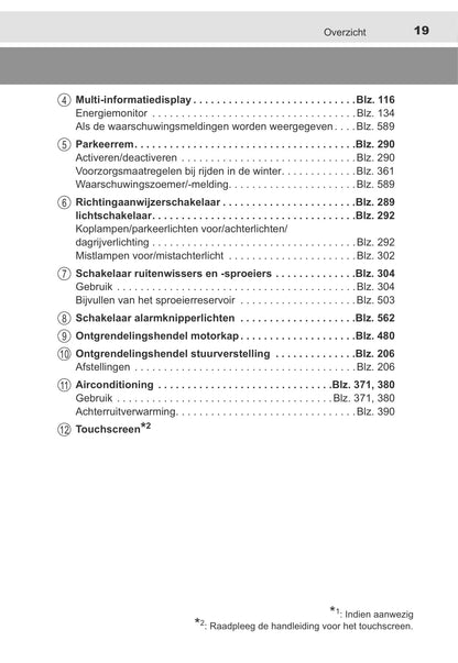 2013-2014 Toyota Auris/Auris Hybrid Owner's Manual | Dutch