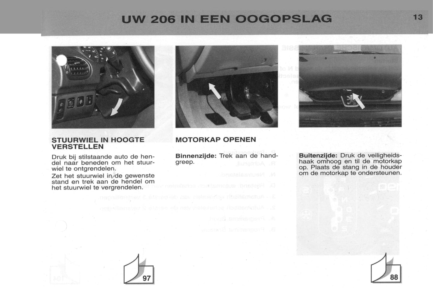 2002-2003 Peugeot 206/206 SW Gebruikershandleiding | Nederlands