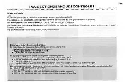 2002-2003 Peugeot 206/206 SW Owner's Manual | Dutch