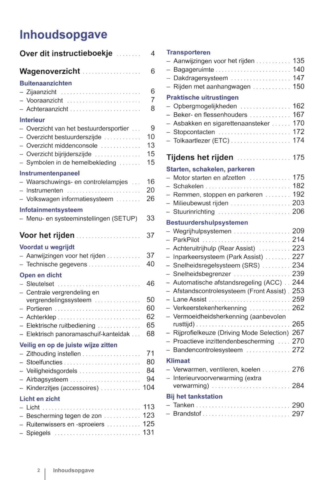 2012-2015 Volkswagen Golf Owner's Manual | Dutch