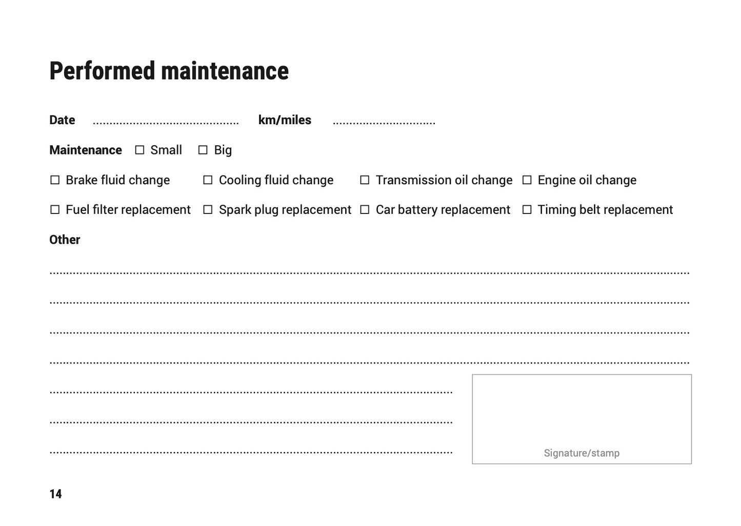 Warranty & Maintenance Owner's Manual