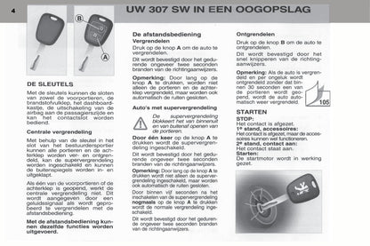 2003-2004 Peugeot 307 SW Bedienungsanleitung | Niederländisch