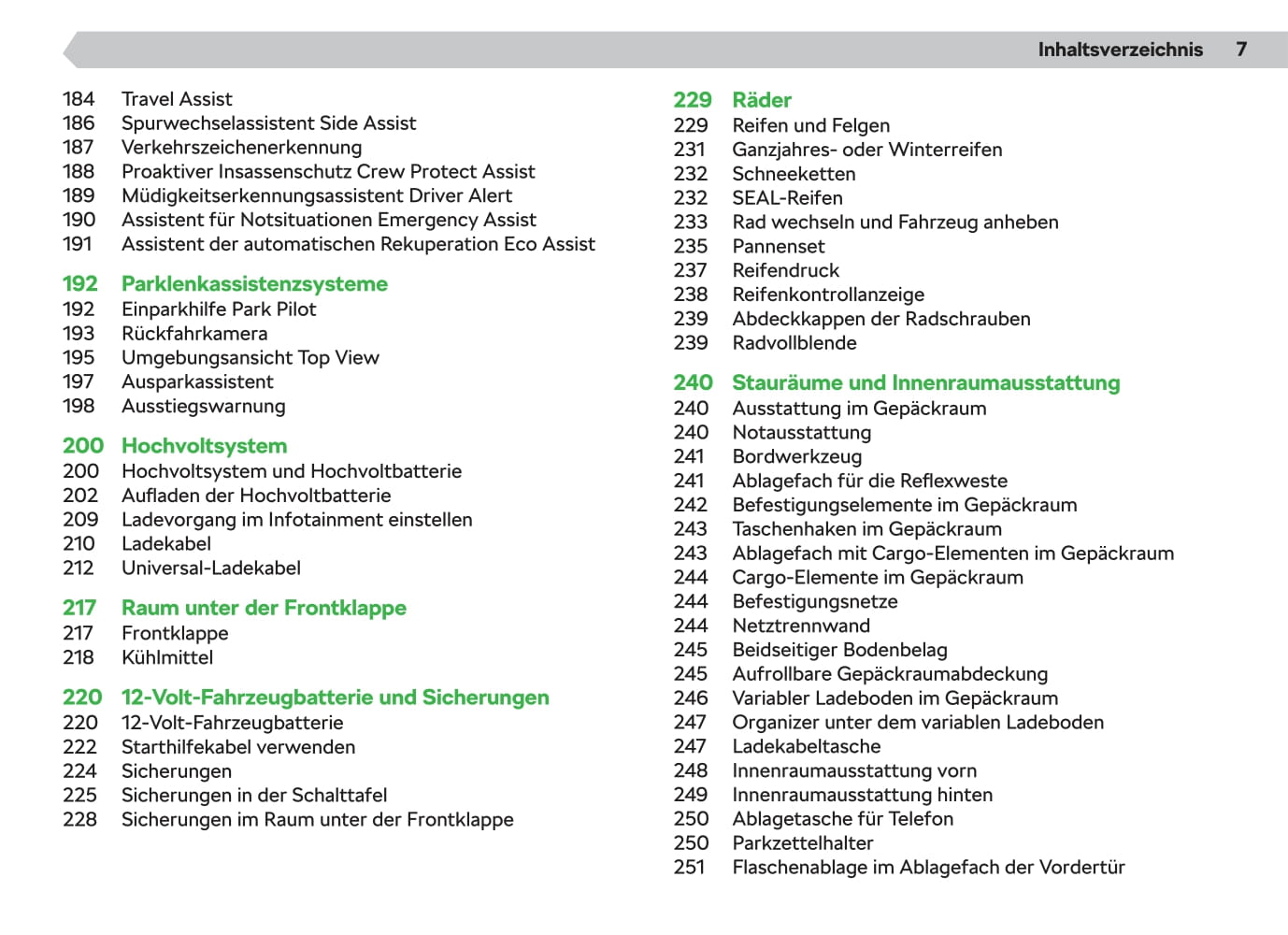 2020-2021 Skoda Enyaq iV Owner's Manual | German