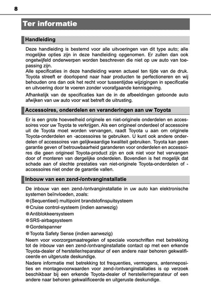 2019-2020 Toyota Yaris Bedienungsanleitung | Niederländisch