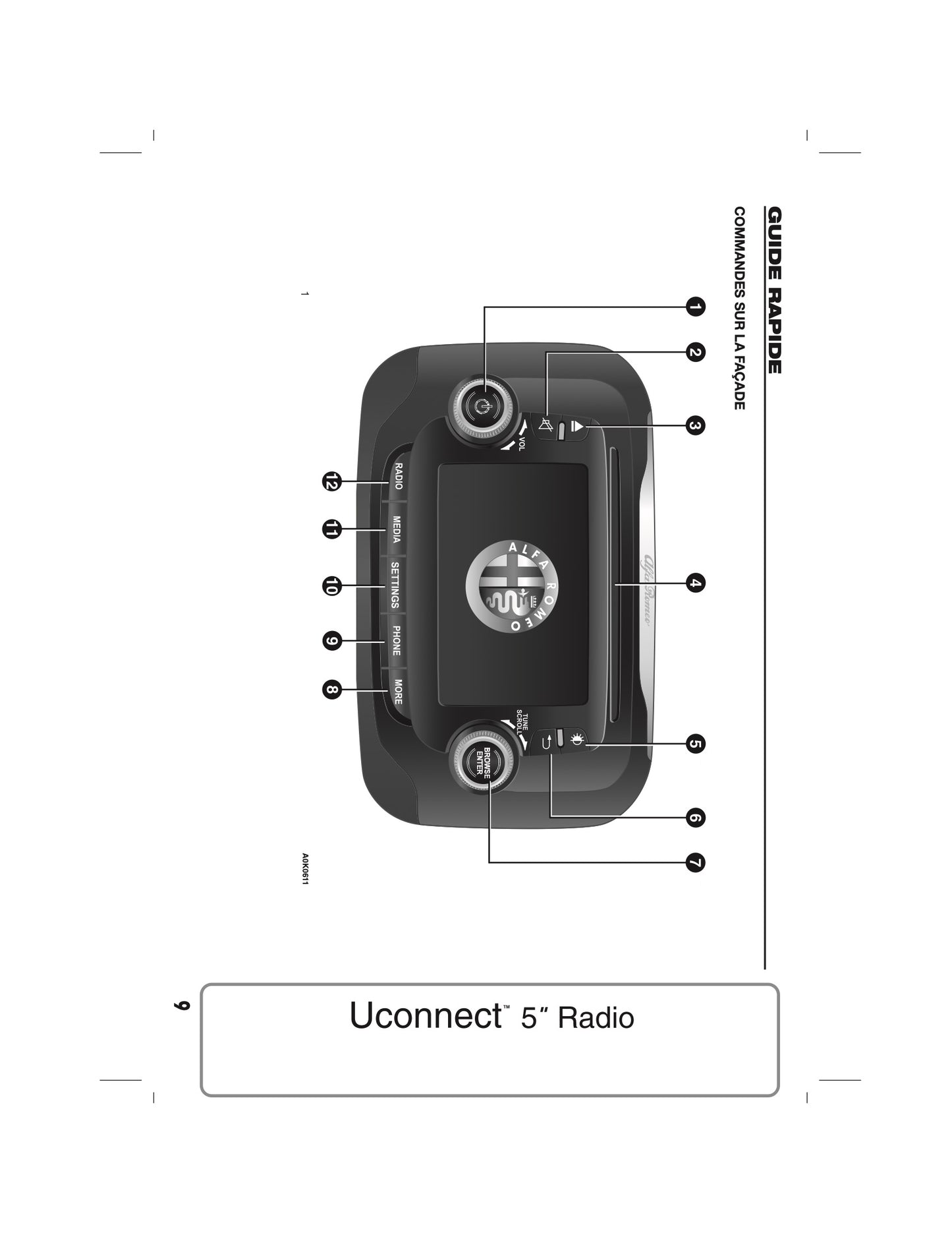 Alfa Romeo Giulietta Uconnect 5.0 Radio  Guide d'utilisation 2014 - 2016