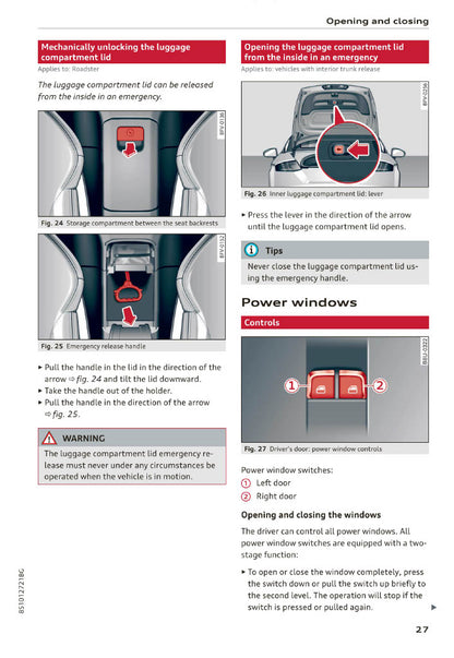 2019-2023 Audi TT Bedienungsanleitung | Englisch