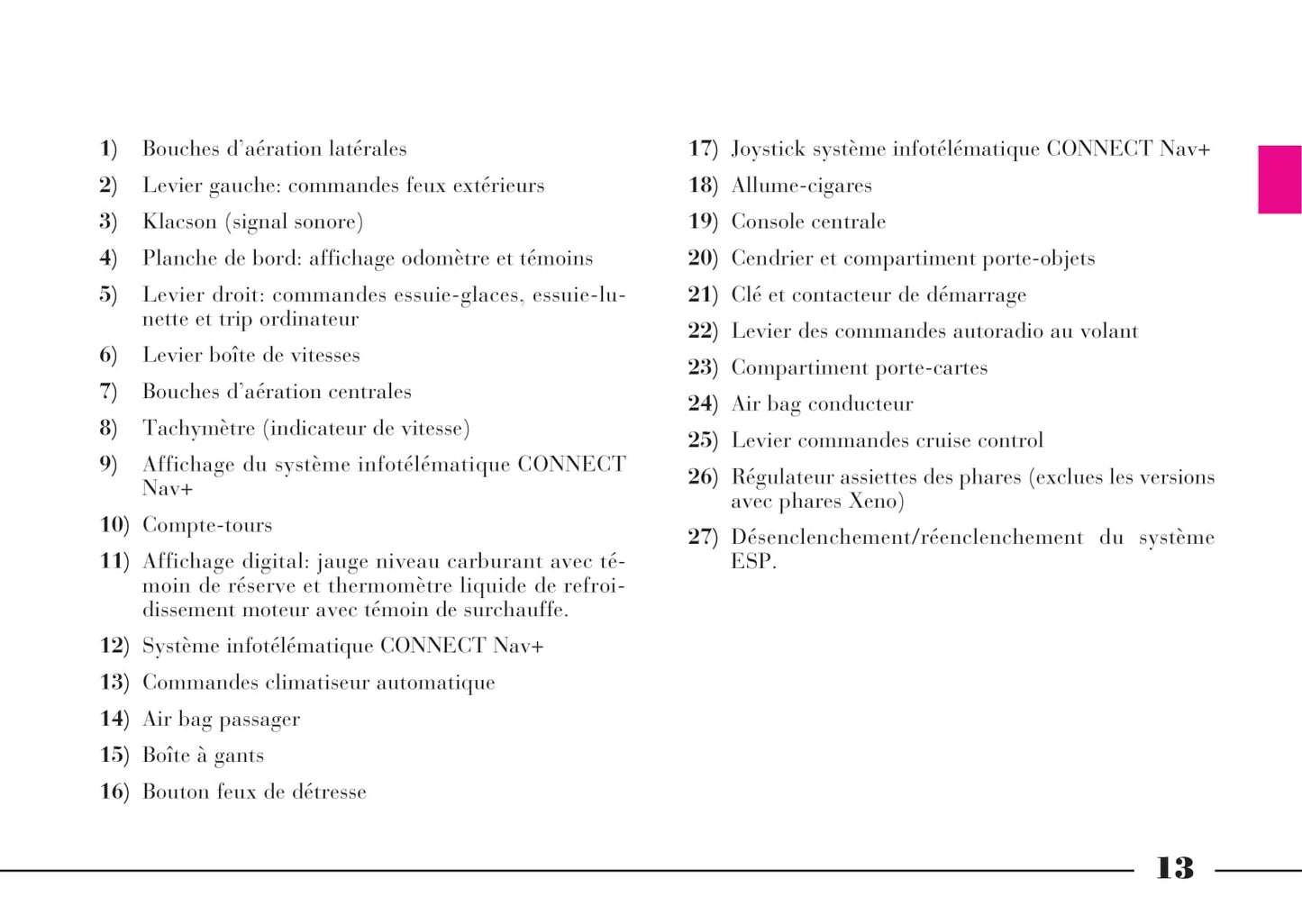 2008-2011 Lancia Phedra Owner's Manual | French