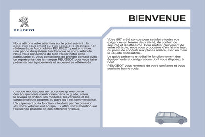 2013-2014 Peugeot 807 Manuel du propriétaire | Français