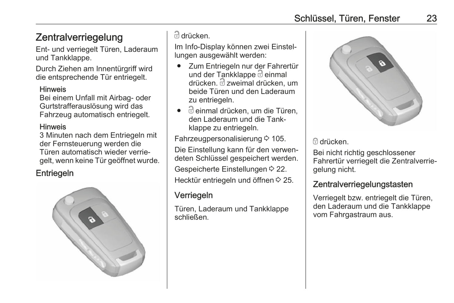 2018-2019 Opel Adam Owner's Manual | German