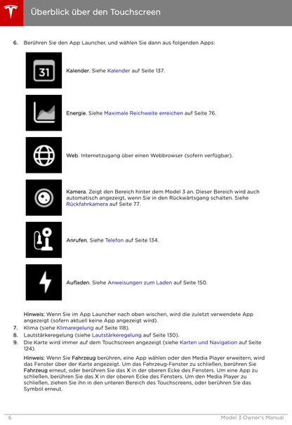 2019 Tesla Model 3 Owner's Manual | German