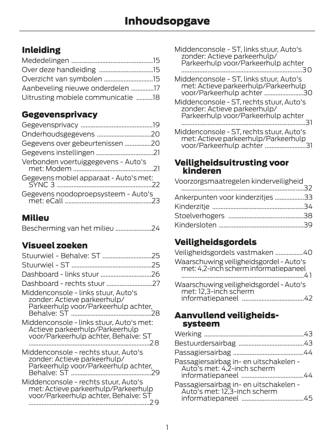 2020-2021 Ford Puma Owner's Manual | Dutch