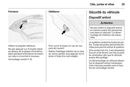 2010-2015 Opel Antara Manuel du propriétaire | Français