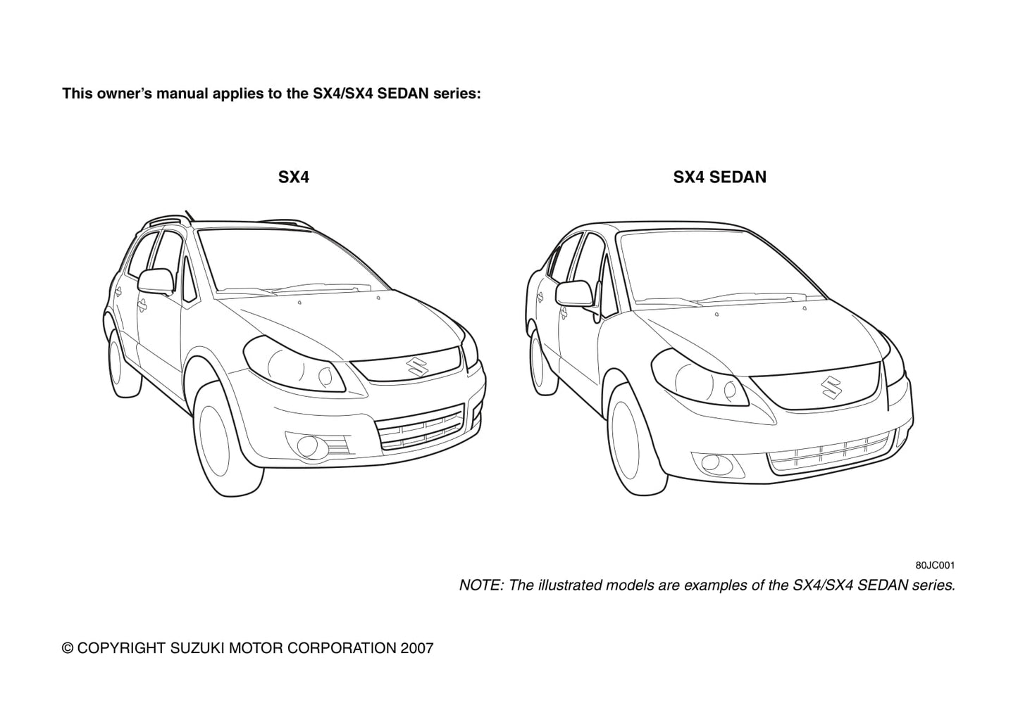 2008 Suzuki SX4 Gebruikershandleiding | Engels