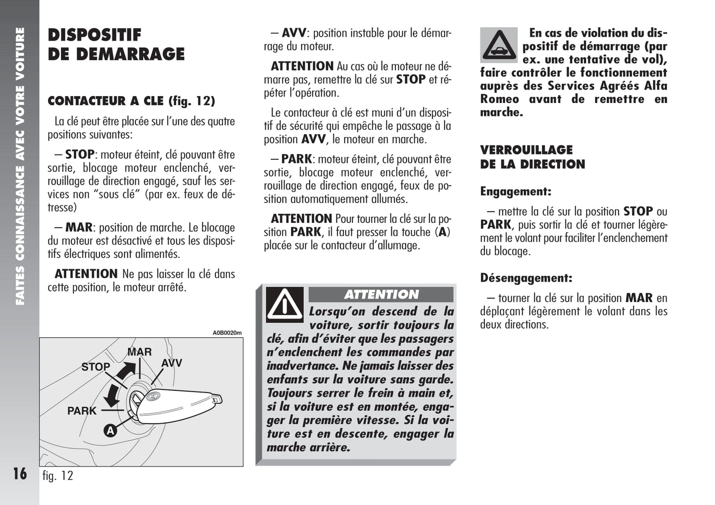 2004-2007 Alfa Romeo 156 Manuel du propriétaire | Français