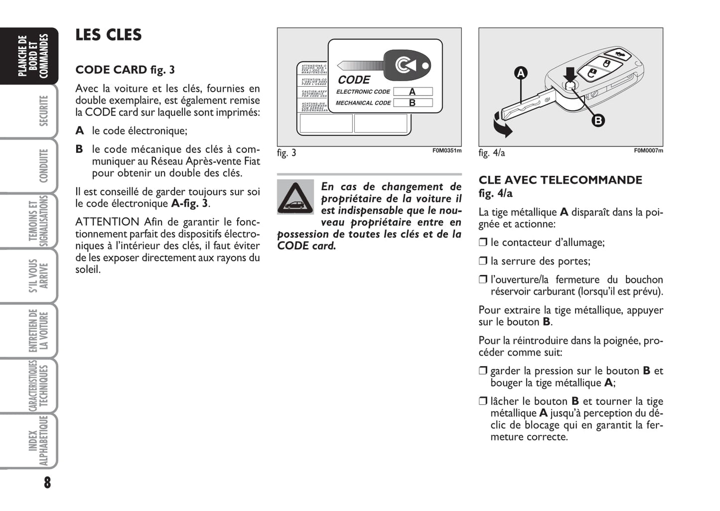 2007-2008 Fiat Punto/Grande Punto Owner's Manual | French