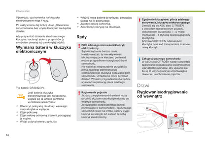 2018-2022 Citroën C1 Owner's Manual | Polish