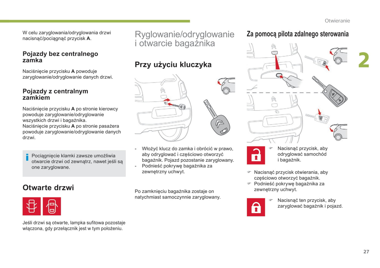 2014-2020 Citroën C1 Manuel du propriétaire | Polonais